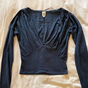 Free People Cropped Long Sleeve Top